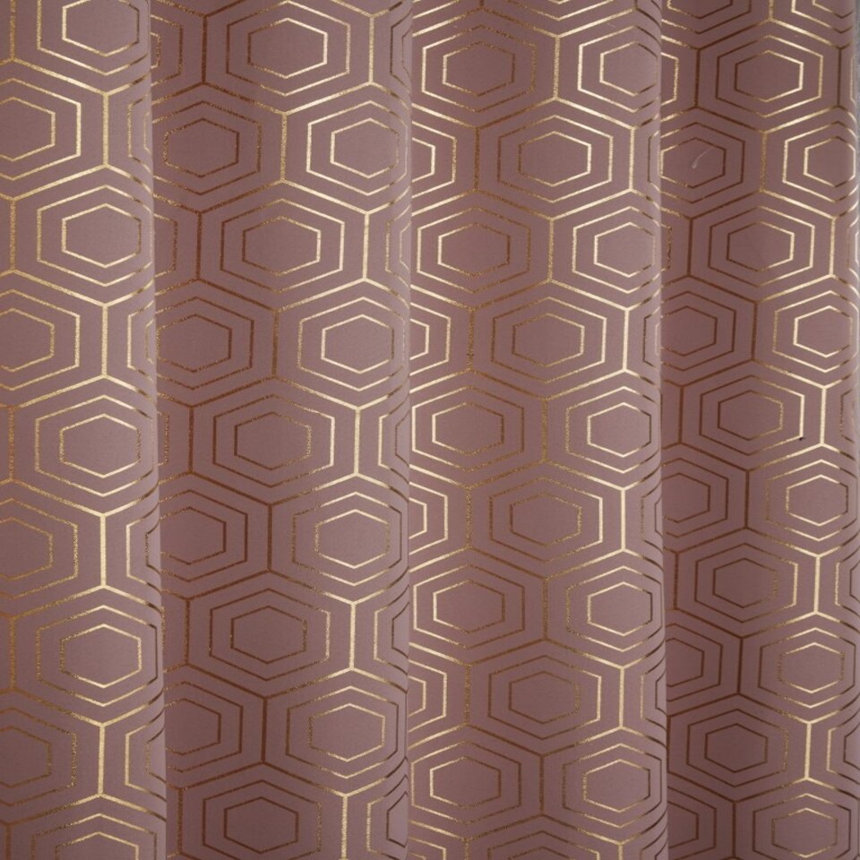 image 1 of Element Geo Thermal Blackout Eyelet Curtains 116cm x 183cm Blush Pink