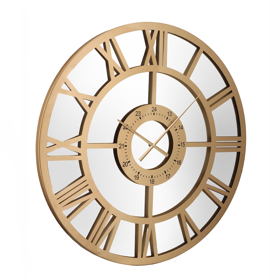 image 1 of Coniston Indoor Outdoor Mirrored Skeleton Wall Clock 80cm