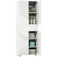 image 1 of HOMCOM 4-Door Kitchen Cupboard, Tall Freestanding 5-Tier Storage Cabinet with 3 Adjustable Shelves, 2 Drawers for Living Room, Dining Room, Push to Open Design, High Gloss White