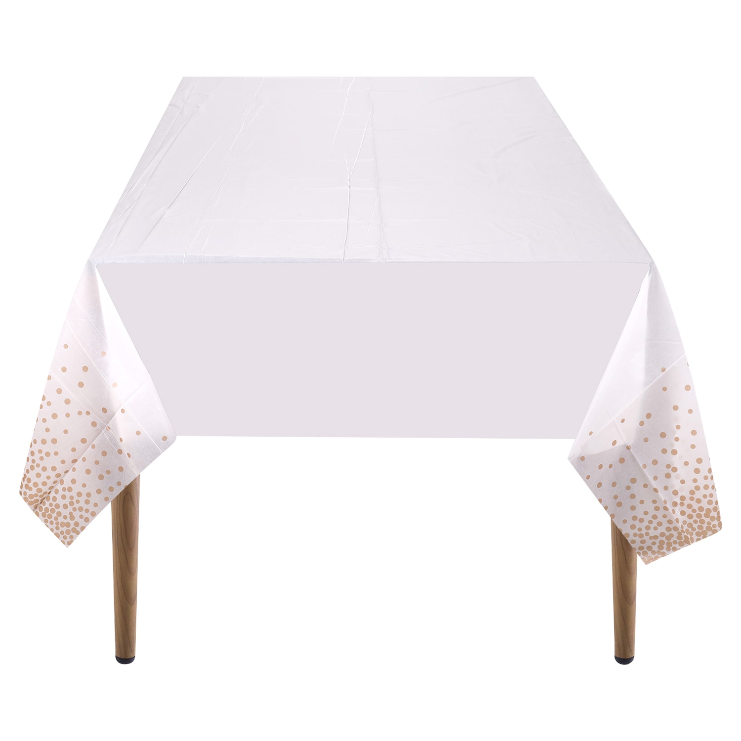 Neel Blue White With Rose Gold PVC Table Cover, 137cm x 274cm | Size: 137 cm x 274 cm