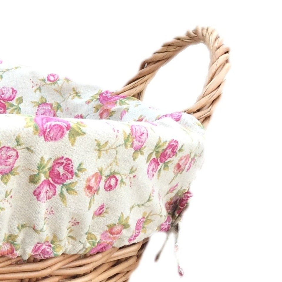 image 1 of Light Steamed Laundry Baskets with Garden Rose Lining Multi | Garden Rose