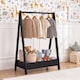 image 1 of Junior Vida Kids Bedroom Furniture Space Saving Foldable Clothing Rack - Black