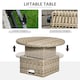 image 4 of Outsunny 5 PCs Outdoor Rattan Lounge Chair Round Daybed Table Set w/ Cushion