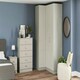 image 5 of Classic Square Panel Taupe Grey Double Wardrobe with Single Rail & Shelves Grey
