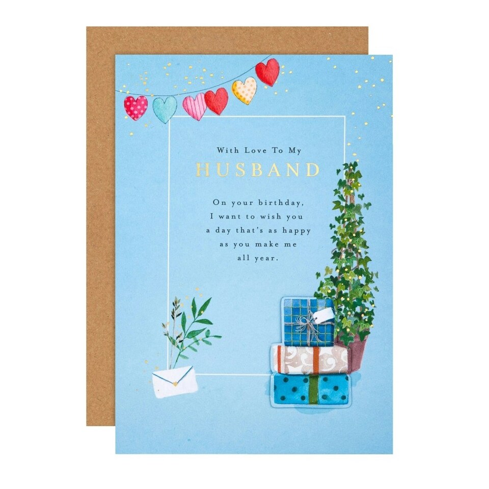 image 1 of Plants & Gifts Design Husband Birthday Card