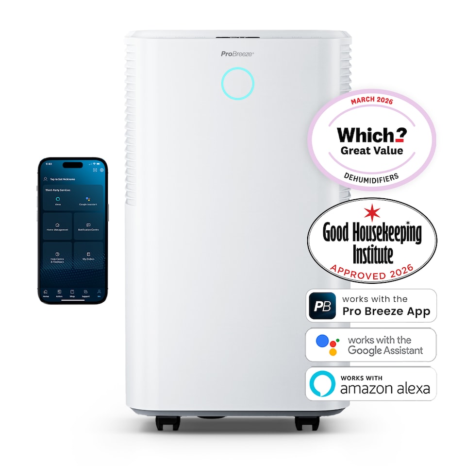 image 1 of Pro Breeze OmniDry 12L Quiet Dehumidifier with Max Extraction and Smart App Control