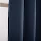 image 8 of Cobalt Dusty Blue Blackout Thermal Eyelet Curtains - 46 x 63 Inch Drop - 2 Panel | Blue | One Size