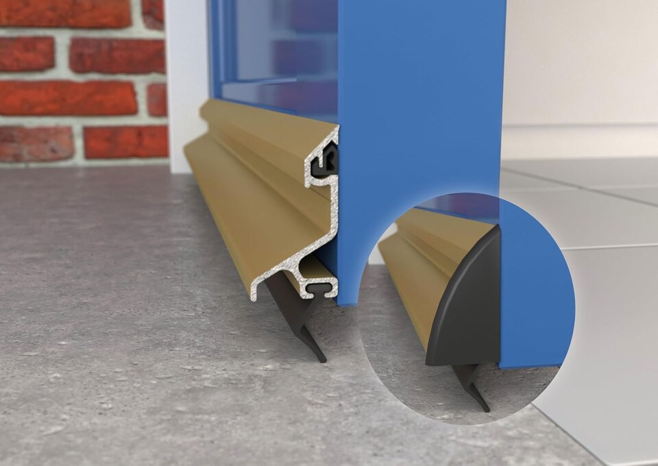 image 1 of Exitex Exeplex Rain Deflector 914mm, Aluminium Door Draught Excluder, Door Weather Bar | Gold