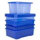 image 3 of Wham Crystal 5 x Multisize Stackable Plastic Storage Boxes with Lids Tint Spectrum Blue Blue