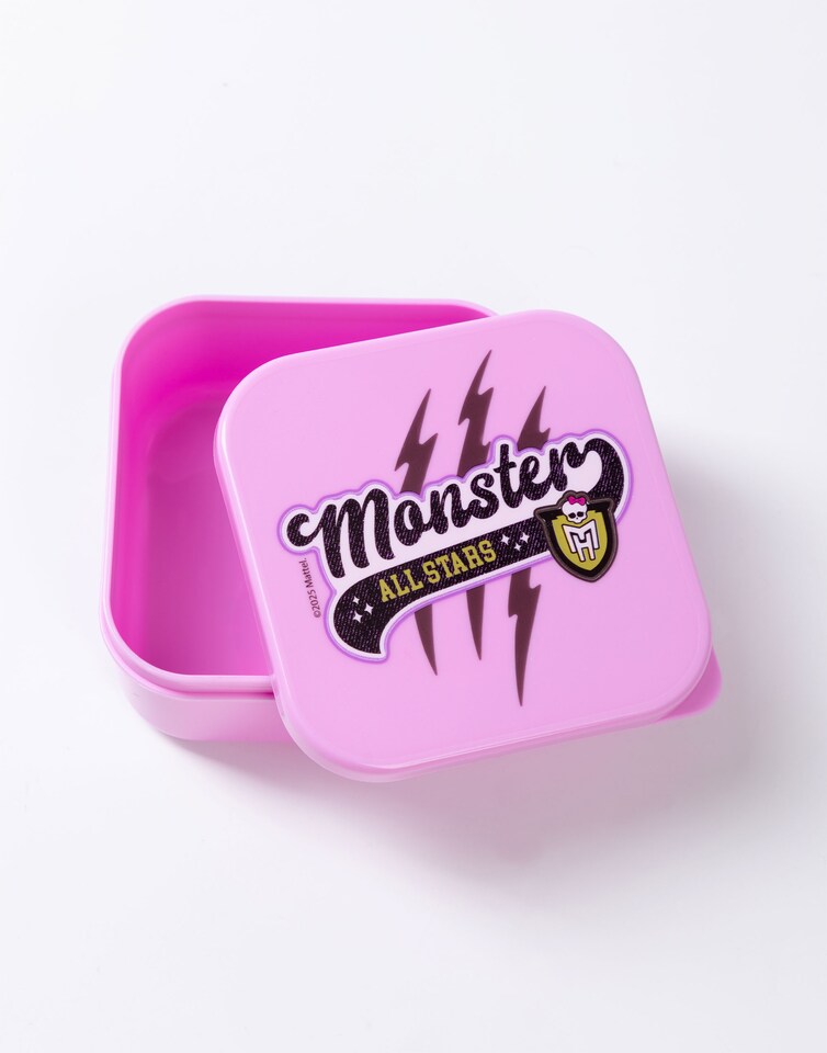 image 1 of Monster High Girls Pink Ghoul Spirit Lunch Bag | Colourful Snack Pot & Bottle Set | Adjustable Strap & Carry Handle | Back to School Cartoon Accessories | Monster High Merch