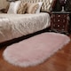 image 2 of Living and Home Oval Soft Shaggy Area Rug, Pink, 90cm L x 60cm W