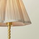 image 2 of ValueLights Maeve Light Grey Pleated Faux Silk Scallop Shade Brushed Gold Bobbin Table Lamp Gold