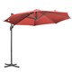 image 1 of Outsunny 3 x 3m Cantilever Parasol with Cross Base, Garden Umbrella with 360 Rotation, Crank Handle and Tilt for Outdoor, Patio, Wine Red