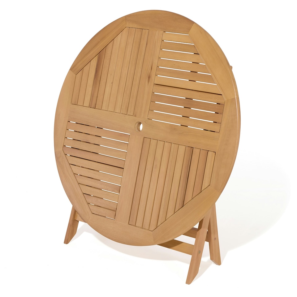 image 1 of Rowlinson Ashdown Folding 6 Seat Round Dining Set with Cushions | Multi | Natural | 9