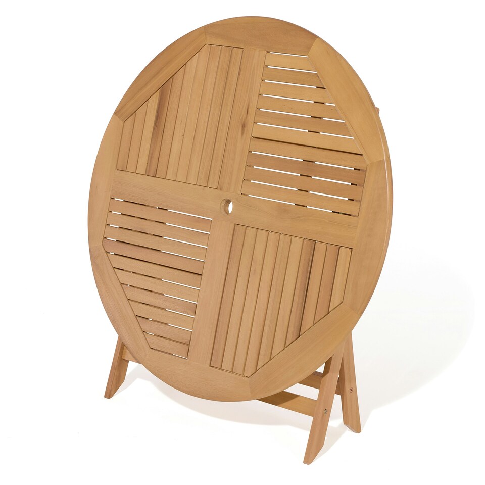 image 1 of Rowlinson Ashdown Folding 6 Seat Round Dining Set with Cushions N/A | Natural