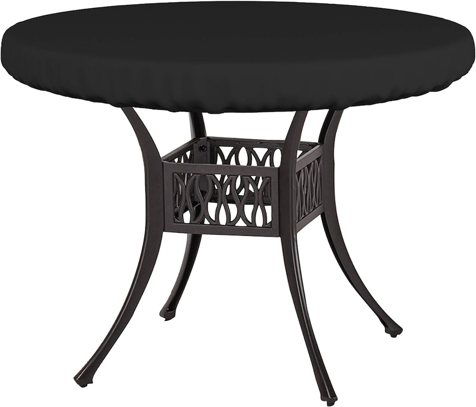 image 1 of Covers&All Waterproof & UV-resistant Round Table Top Cover, 44 in Diameter x 4 in H, Black