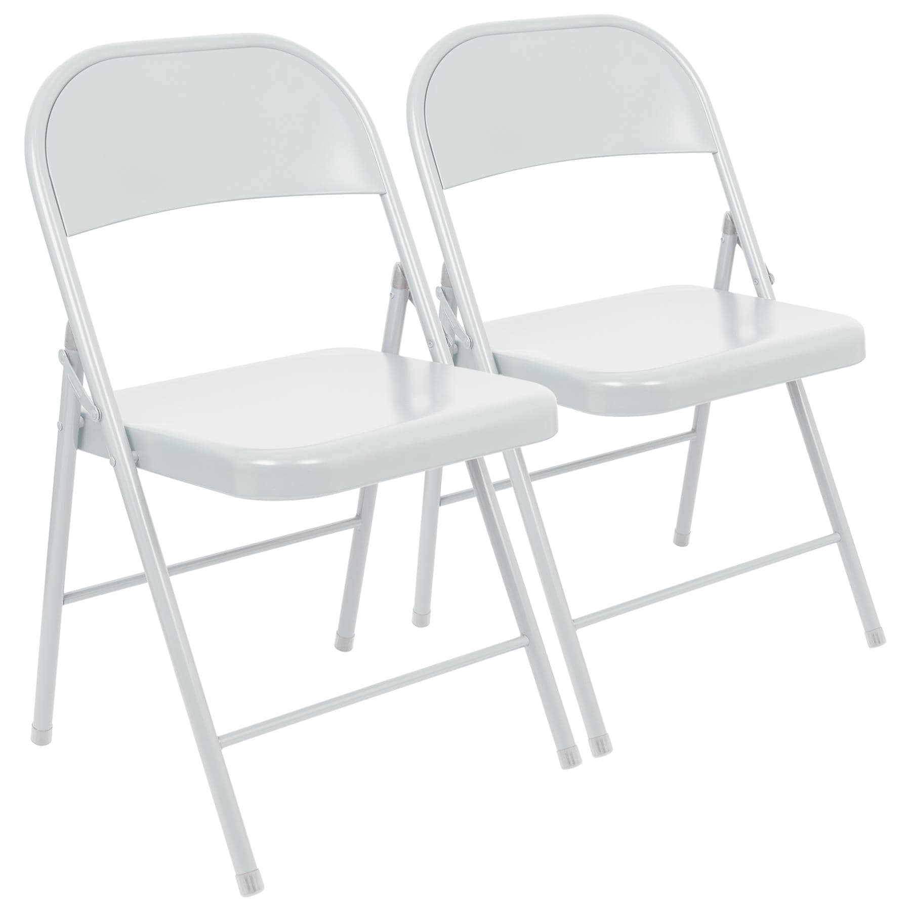 Harbour Housewares Metal Folding Chairs - Matt White - Pack of 2