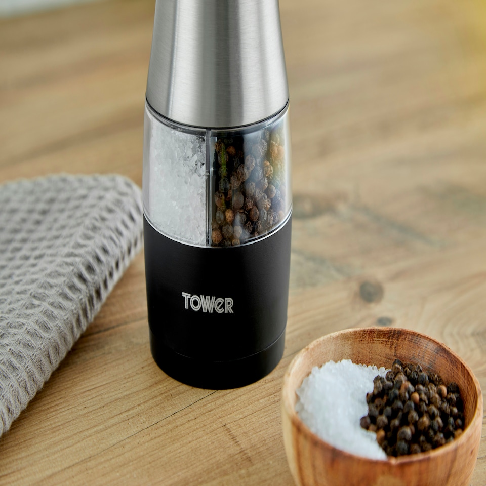 image 1 of Tower T832248 Dual Salt And Pepper Mill Stainless Steel
