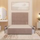 image 2 of Divan Bed Base with 4 Drawers & Plain Floor Standing Headboard Plush Velvet | Pink | Pink