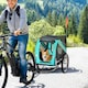 image 2 of PawHut Pet Bicycle Trailer Dog Cat Bike Carrier Water Resistant Green Outdoor