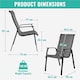 image 4 of Yaheetech Set of 2 Outdoor Texteline Stackable Dining Chairs with Backrest-Grey | Grey | Grey | One Size
