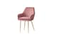 image 4 of MOF Set of 4 Dining chair Armchair with Armrest & Backrest Upholstered seat with Metal legs T05 | Pink