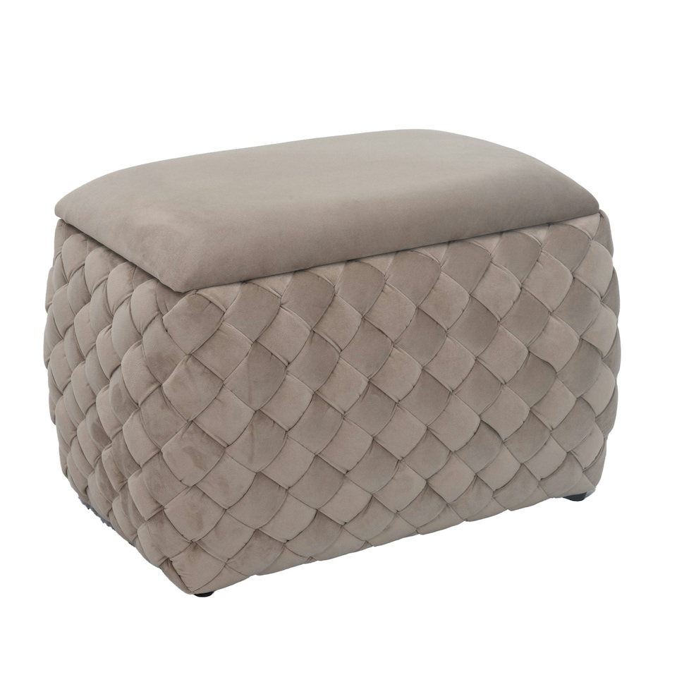 image 1 of Plumeo Velvet Storage Ottoman - Mole