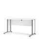 image 3 of Prima Desk 150cm in White with Silver Grey Steel Legs
