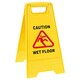 image 1 of 2 x Double sided Bright Yellow Plastic Wet Floor Cleaning In Progress 'A' Sign For Slippery Floors/Washrooms & Public Areas