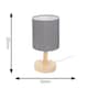 image 2 of ValueLights Nelly Pair of Grey Shade with Wooden Base Bedside Table Lamps