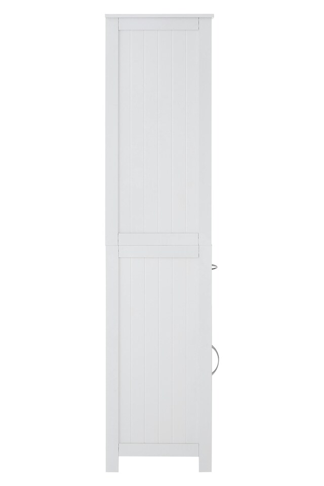 image 1 of Orsina Tall White Display Cabinet With Drawer & Shelves, Narrow Storage Unit, White Storage Cabinet For Daily Use