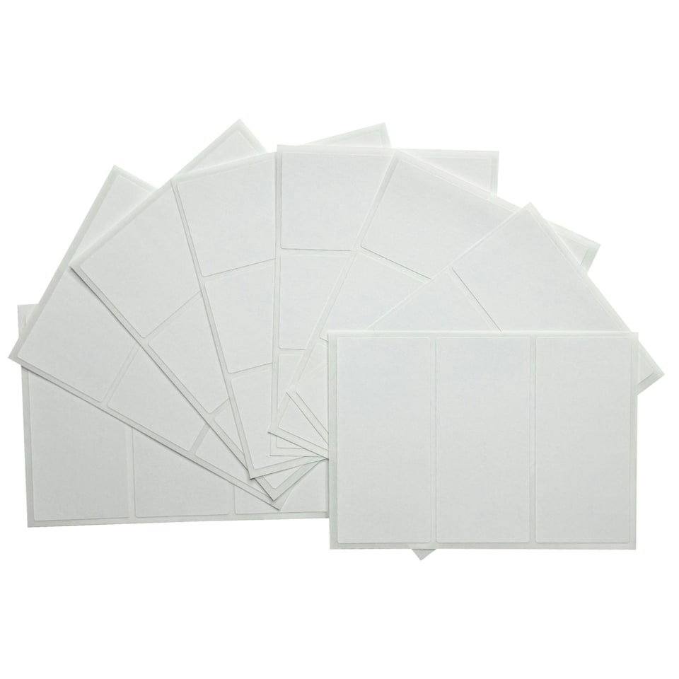 image 1 of Pack of 21 White 34x75mm Rectangular Labels - Adhesive Stickers