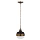 image 1 of Cadence 1 Light Dome Ceiling Mini Pendant Antique Brass, Black, E27
