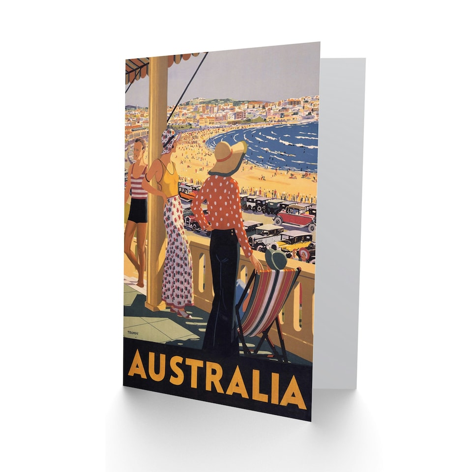 image 1 of Travel Tourism Australia Beach Sea Surf Oz Goodbye Card