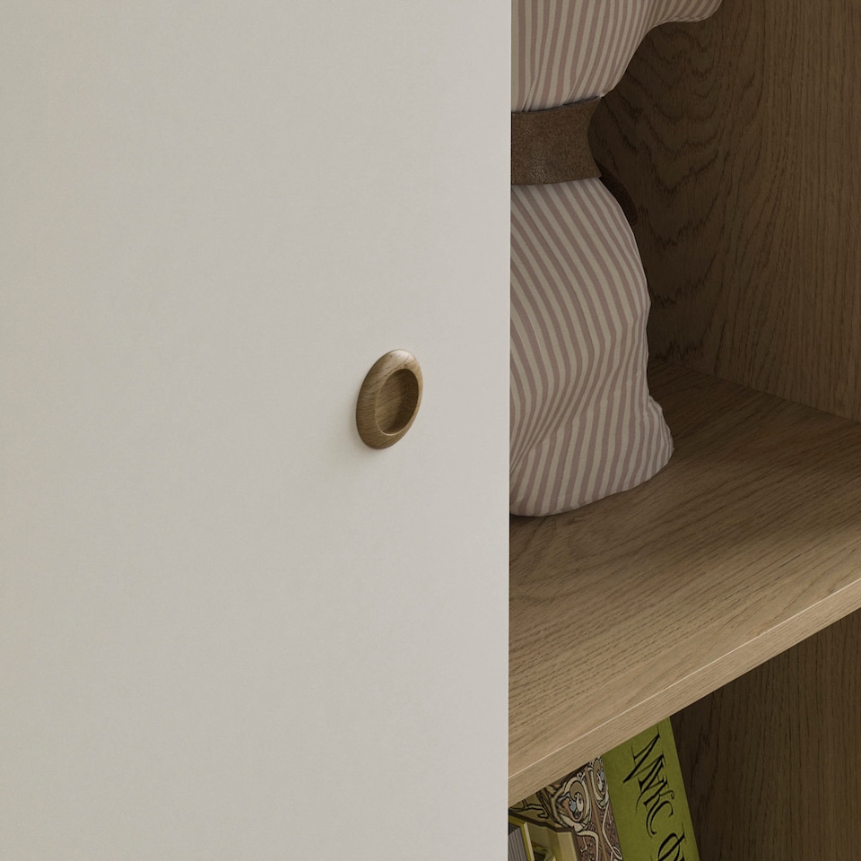 image 1 of Junior Vida Neptune 1 Door Wardrobe 5 Shelves & Clothes Rail, White & Oak