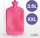 image 3 of 3.5L Extra Large Hot Water Bottle with Zipper & Hand Pocket | Pink | Pink with Zipper | 3.5L