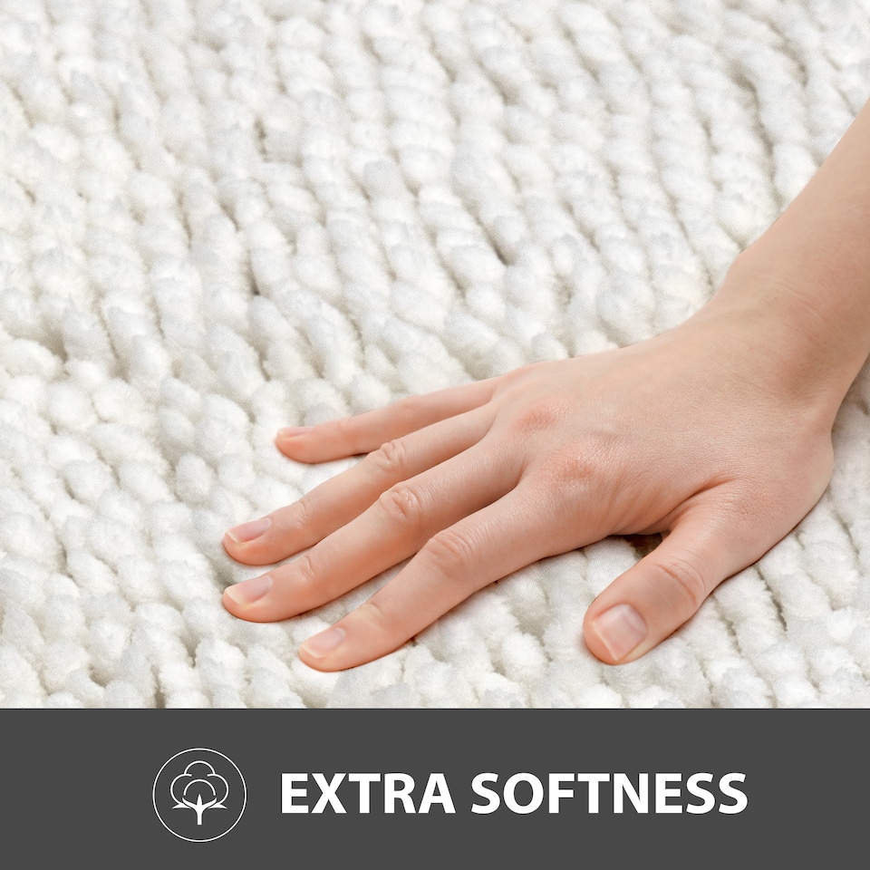 image 1 of Non Slip Bath Mat Water Absorbent Shower Mats Machine Washable Bathroom Rug, White | White