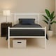 image 1 of Single Metal Bed Extra Strong Frame Adult Childs Bedroom White Easy Assembly