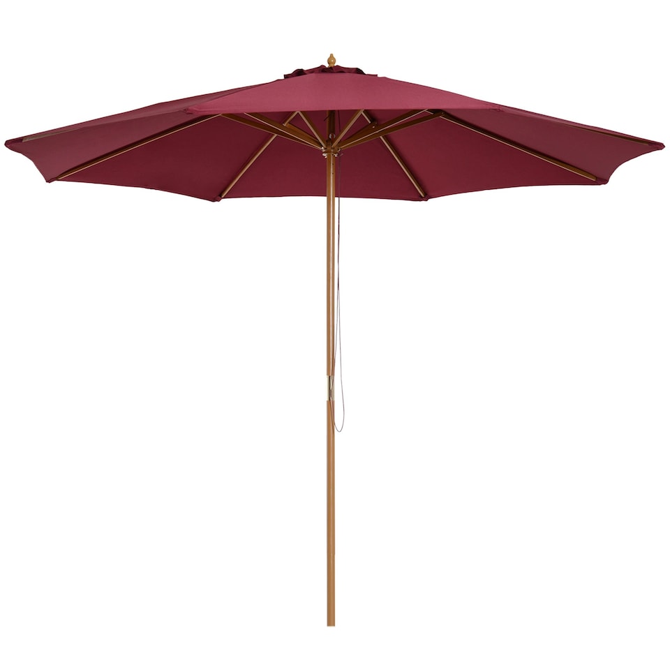 image 1 of Outsunny 3(m) Garden Parasol Sun Shade Outdoor Umbrella Canopy Red