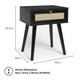 image 5 of VonHaus Whitworth 1 Drawer Black and Cane Side Table