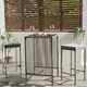 image 1 of OHS Amalfi Bistro Set Outdoor Table Bar Stool Chair Garden Patio Furniture | Grey