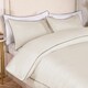 image 2 of OHS Luxury Soft Microfibre Piped Edge Duvet Quilt Cover and Pillowcase Set White | White/Grey | King