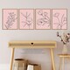 image 2 of Set of 4 Minimalist Wildflower Outline Black Pastel Pink Simple Floral Wall Art Prints 12x16 Inch