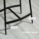 image 5 of HOMCOM Breakfast Bar Stools Set of 2 Upholstered Barstools w/ Curved Seat Grey