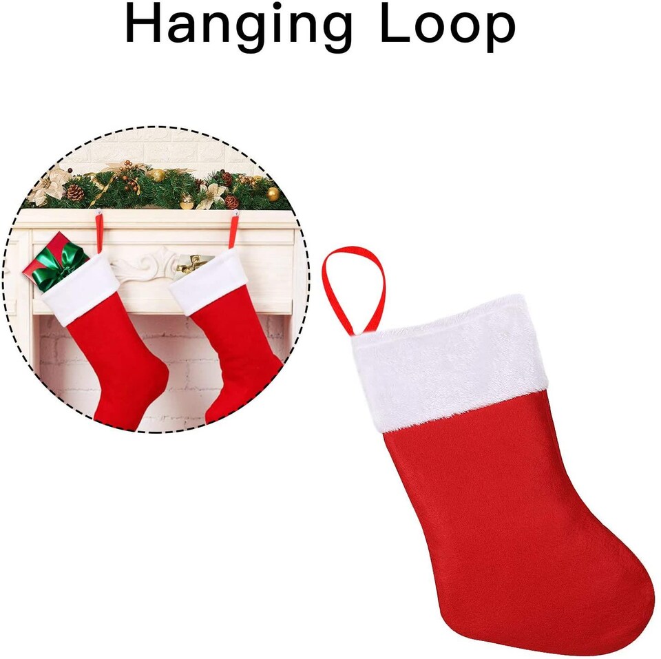 image 1 of Budget Christmas Stocking  Affordable Festive Hanging Stocking for Fireplace & Seasonal Decoration