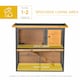 image 2 of PawHut Guinea Pig Hutch, Elevated Pet House w/ Tray & Ramp, Yellow