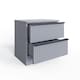 image 3 of FWStyle Lania Ripple Ridged 2 Drawer Bedside Table Nightstand Matt Grey