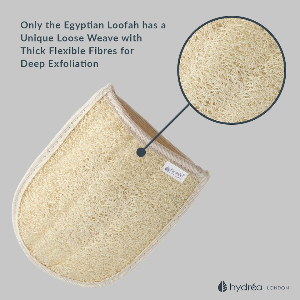 image 1 of Hydréa London Organic Egyptian Loofah Spa Mitt - Dual Sided - 2 Pack