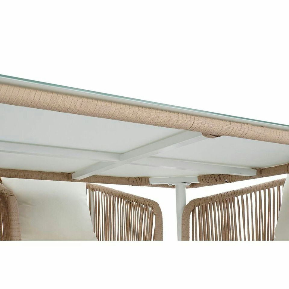 image 1 of Table set with chairs DKD Home Decor Beige 78 cm 163 x 95 x 6 cm Brown