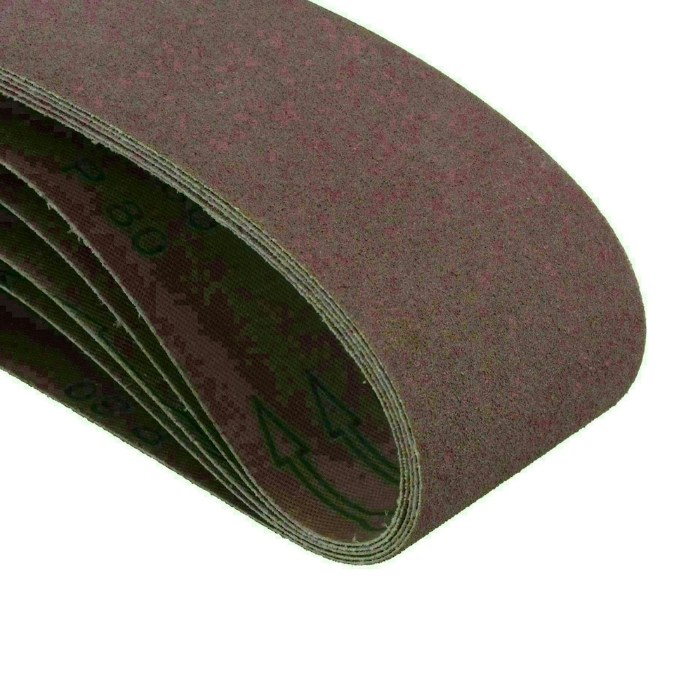 image 1 of 75mm x 533mm 80 Grit Medium Abrasive Sanding Belt Sander Discs 50 Pack